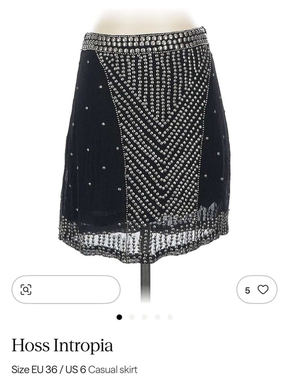 Hoss Intropia Black Embellished Beaded Skirt